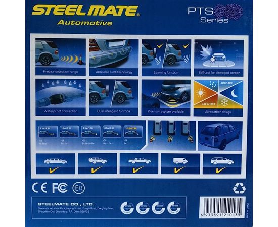 Купить Парктроник  Steel  Mate   PTS410 M10  (черный, белый , серебро), изображение 5 в интернет магазине Пандора трейд Сибирь